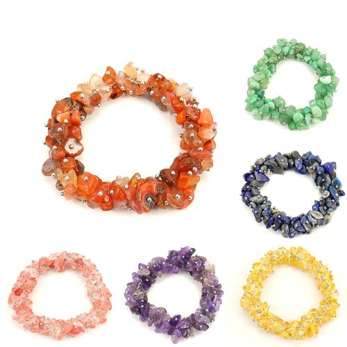 Gemstone Bracelet, with Elastic Thread, handmade, fashion jewelry & different materials for choice & for woman, Length:Approx 22 cm, Sold By PC