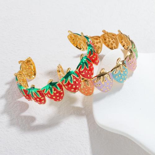 304 Stainless Steel Cuff Bangle, gold color plated, different styles for choice & for woman & enamel, Sold By PC