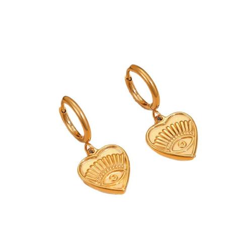 Stainless Steel Drop Earring, 304 Stainless Steel, with Turquoise, 18K gold plated, fashion jewelry & different styles for choice & for woman, Sold By Pair