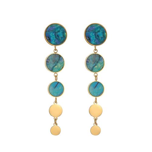Stainless Steel Drop Earring, 304 Stainless Steel, with Turquoise, gold color plated, fashion jewelry & different materials for choice & for woman, Sold By Pair