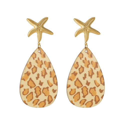 Stainless Steel Drop Earring, 304 Stainless Steel, with Acrylic, plated, fashion jewelry & for woman, golden, Sold By Pair