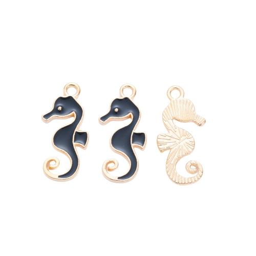 Tibetan Style Enamel Pendants, Seahorse, plated, DIY, more colors for choice, 100PCs/Bag, Sold By Bag