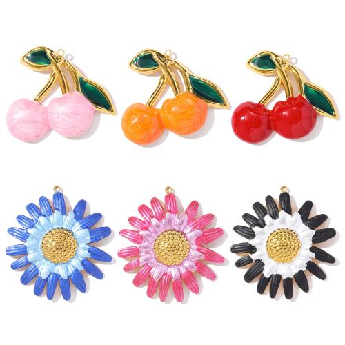 Stainless Steel Pendants, 304 Stainless Steel, plated, DIY & enamel, more colors for choice, 3PCs/Bag, Sold By Bag