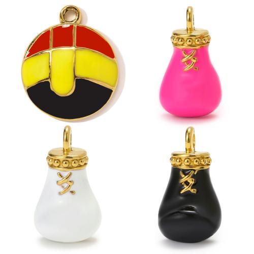 Stainless Steel Pendants, 304 Stainless Steel, plated, DIY & enamel, more colors for choice, 3PCs/Bag, Sold By Bag