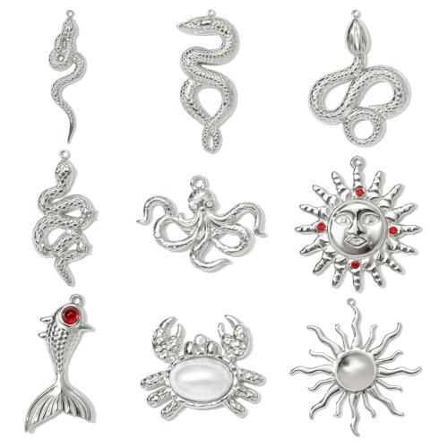 Stainless Steel Pendants, 304 Stainless Steel, with ABS Plastic Pearl & Resin, plated, DIY, silver color, 3PCs/Bag, Sold By Bag