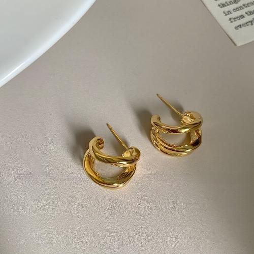 Brass Stud Earring, plated, fashion jewelry & for woman & hollow, more colors for choice, 17x14mm, Sold By Pair