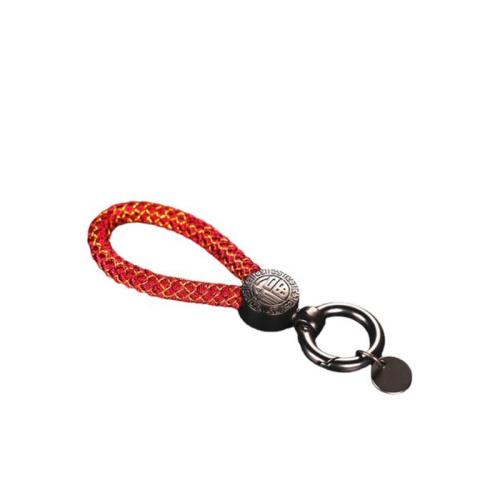 Tibetan Style Key Chain Findings, with Polyester Cord, plated, different styles for choice, Sold By PC