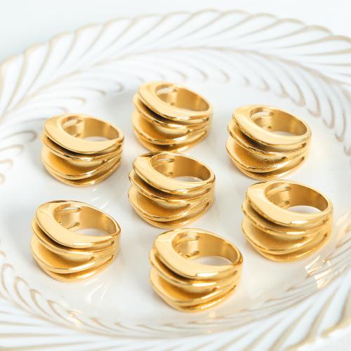 Stainless Steel Finger Ring, 304 Stainless Steel, gold color plated, fashion jewelry, golden, 210x130x10mm, Sold By PC