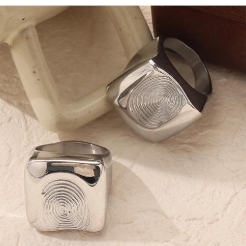 Stainless Steel Finger Ring, 304 Stainless Steel, gold color plated, fashion jewelry, silver color, Sold By PC