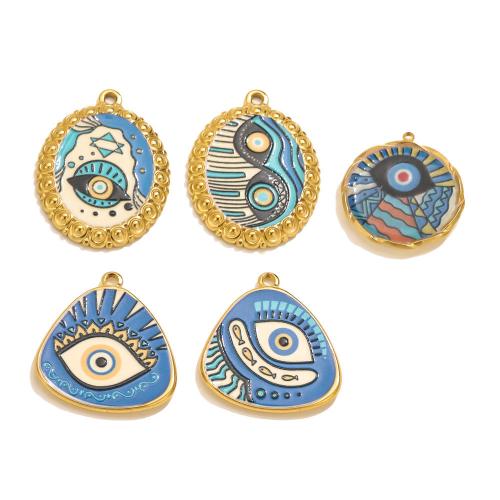 Stainless Steel Pendants, 304 Stainless Steel, gold color plated, different styles for choice & for woman & enamel, 3PCs/Bag, Sold By Bag