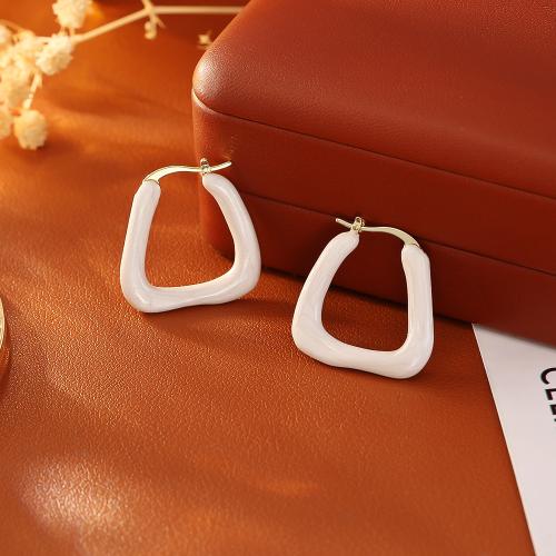 Brass Leverback Earring, real gold plated, fashion jewelry & for woman & enamel, Sold By Pair