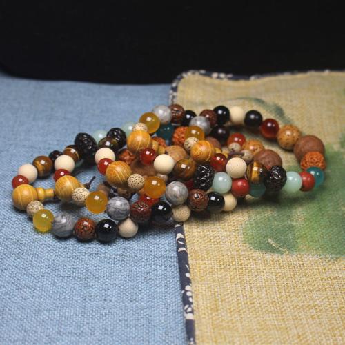 Eighteen Bodhi Bracelet, with Glass, Unisex & different styles for choice, Length:Approx 6 Inch, Sold By PC