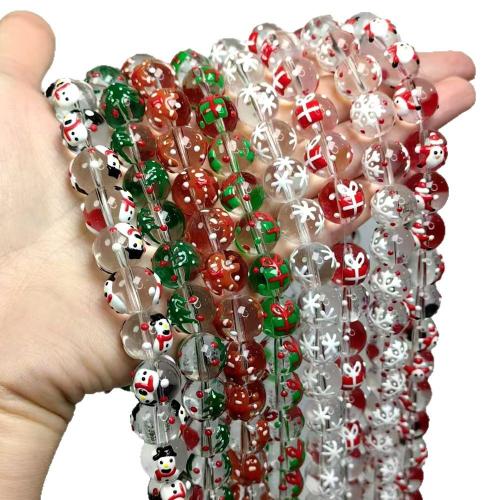 Fashion Glass Beads, Christmas Design & DIY & enamel, more colors for choice, Sold By PC