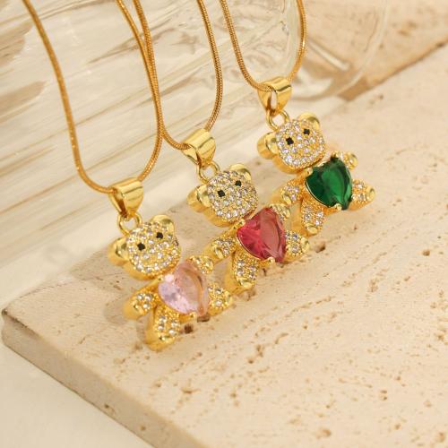 Cubic Zircon Micro Pave Brass Necklace, plated, fashion jewelry & micro pave cubic zirconia, more colors for choice, nickel, lead & cadmium free, Sold By PC