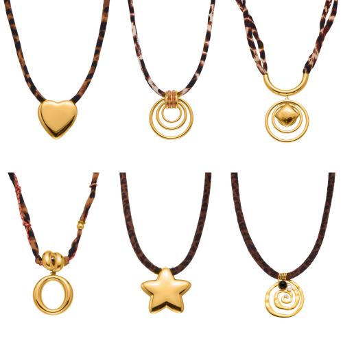 Stainless Steel Jewelry Necklace, 304 Stainless Steel, with Silk & Plastic Pearl, gold color plated, fashion jewelry, more colors for choice, Sold By PC