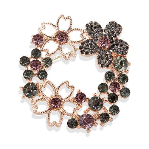 Broches de Diamantes de Imitación, aleación de zinc, para mujer & con diamantes de imitación & hueco, Vendido por UD