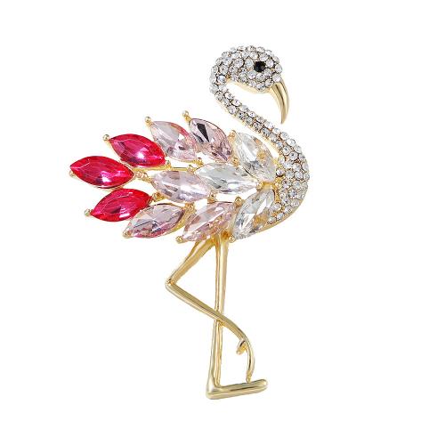 Rhinestone Brooch, Tibetan Style, Bird, plated, fashion jewelry & Unisex & with rhinestone, Sold By PC