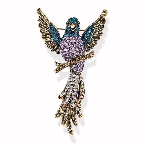 Rhinestone Brooch, Tibetan Style, eagle, plated, fashion jewelry & Unisex & with rhinestone, Sold By PC