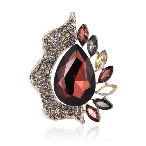 Broche de strass, alliage de zinc, Placage, pour femme & avec strass & creux, plus de couleurs à choisir, Vendu par PC