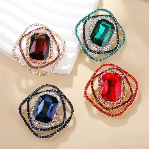 Rhinestone Brooch, Tibetan Style, plated, for woman & with rhinestone & hollow, more colors for choice, Sold By PC