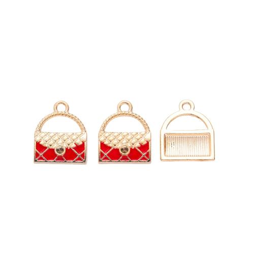 Tibetan Style Enamel Pendants, Handbag, plated, DIY, more colors for choice, 100PCs/Bag, Sold By Bag