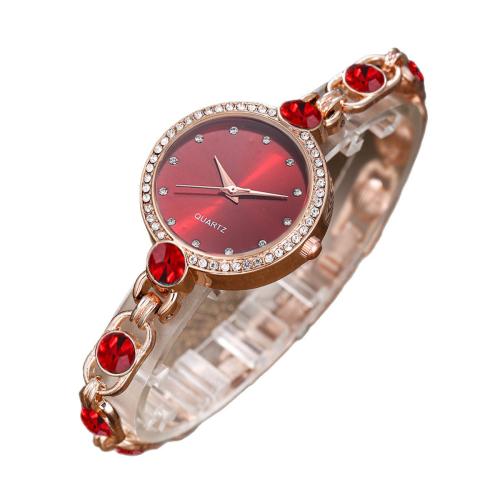 Women Watch Bracelet, Alloy, with Glass, plated, fashion jewelry & for woman & with rhinestone, more colors for choice, Length:21 cm, Sold By PC