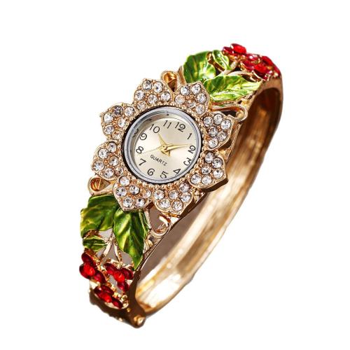 Bangle Watch, Alloy, with Glass & 304 Stainless Steel, plated, fashion jewelry & for woman & with rhinestone, more colors for choice, Length:20 cm, Sold By PC