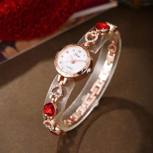 Women Watch Bracelet, Alloy, with Glass & 304 Stainless Steel, plated, fashion jewelry & for woman & with rhinestone, more colors for choice, Length:20 cm, Sold By PC