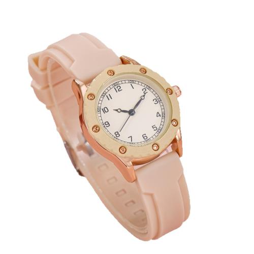 Women Wrist Watch, Alloy, with Glass & Silicone & 304 Stainless Steel, plated, fashion jewelry & for woman & with rhinestone, more colors for choice, Length:23.3 cm, Sold By PC