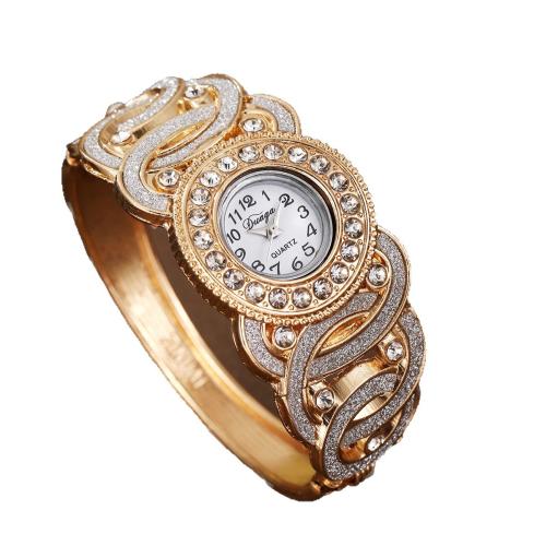 Bangle Watch, Alloy, with Glass, plated, fashion jewelry & for woman & with rhinestone, more colors for choice, Length:20 cm, Sold By PC
