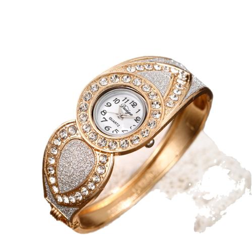 Bangle Watch, Alloy, with Glass, plated, fashion jewelry & for woman & with rhinestone, more colors for choice, Length:20 cm, Sold By PC