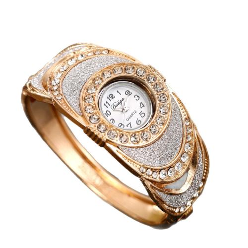 Bangle Watch, Alloy, with Glass, plated, fashion jewelry & with rhinestone, more colors for choice, Length:20 cm, Sold By PC