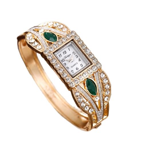 Bangle Watch, Alloy, with Glass, plated, fashion jewelry & for woman & with rhinestone, more colors for choice, Length:20 cm, Sold By PC