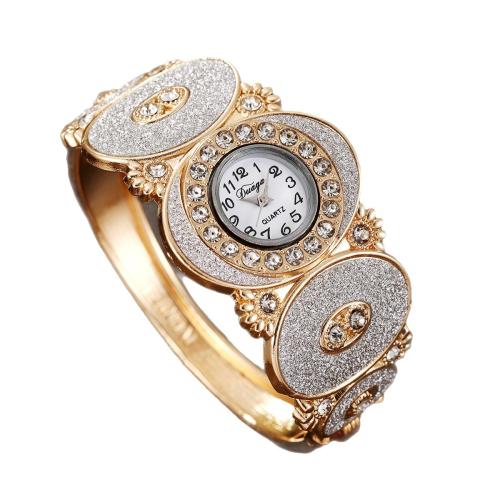 Bangle Watch, Alloy, with Glass, plated, fashion jewelry & for woman & with rhinestone, more colors for choice, Length:21 cm, Sold By PC