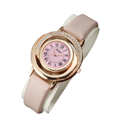 Women Wrist Watch, Alloy, with PU Leather & Glass & 304 Stainless Steel, plated, fashion jewelry & for woman & with rhinestone, more colors for choice, Length:23.5 cm, Sold By PC