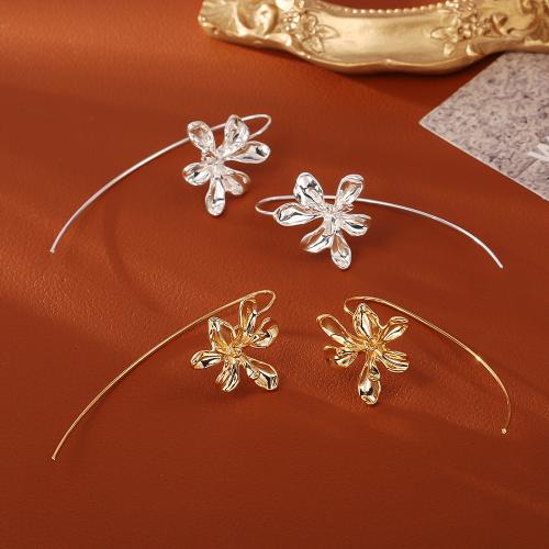Brass Drop Earring, Flower, plated, fashion jewelry & for woman, more colors for choice, Sold By Pair