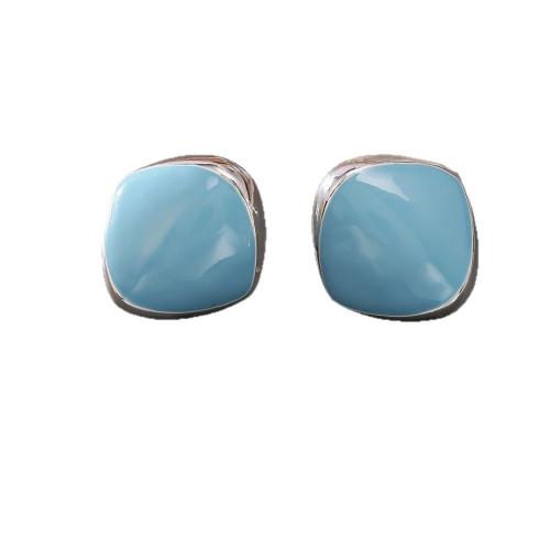 Brass Stud Earring, plated, fashion jewelry & for woman & enamel, more colors for choice, Sold By Pair