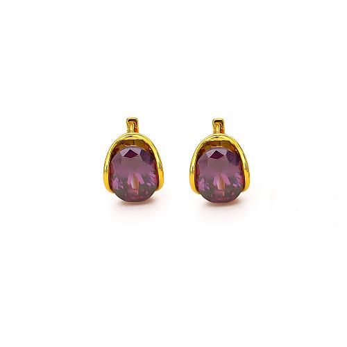 Brass Leverback Earring, with Cubic Zirconia, plated, fashion jewelry & for woman, more colors for choice, Sold By Pair