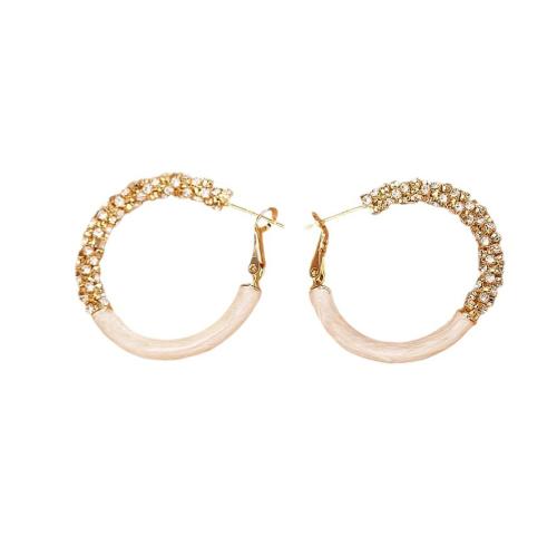 Cubic Zirconia Micro Pave Brass Earring, real gold plated, micro pave cubic zirconia & for woman & enamel, more colors for choice, Sold By Pair