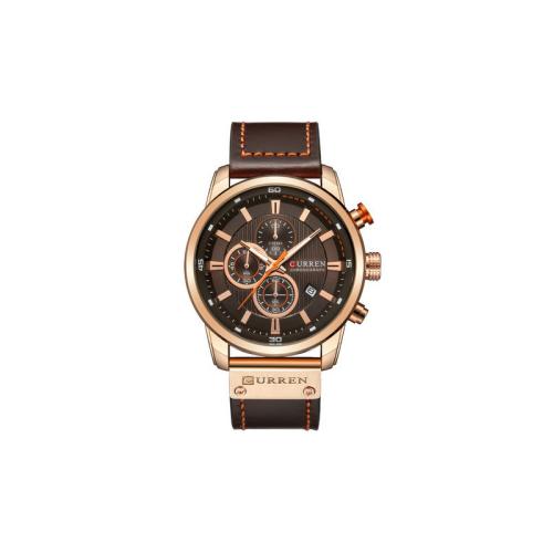 Tibetan Style Watch Bracelet, with PU Leather & Glass, Round, plated, Life water resistant & with single calendar & for man, more colors for choice, 275x24mm, Sold By PC