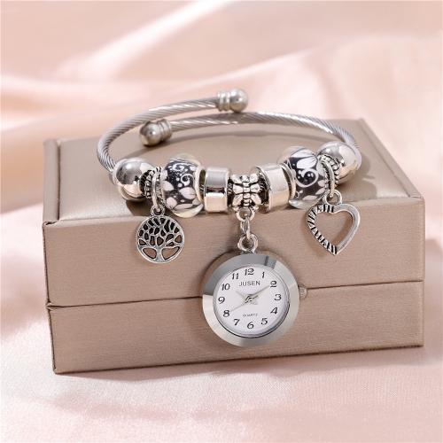 Women Watch Bracelet, Alloy, with Glass & 304 Stainless Steel, plated, fashion jewelry & for woman, more colors for choice, Sold By PC