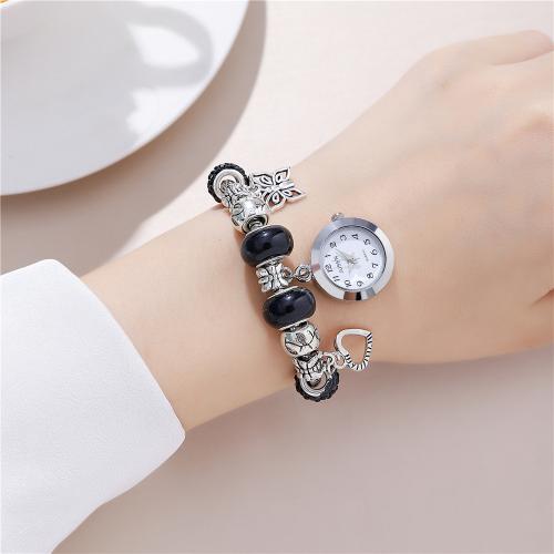 Women Watch Bracelet, Alloy, with Glass & Resin & 304 Stainless Steel, plated, fashion jewelry & for woman & with rhinestone, more colors for choice, Sold By PC
