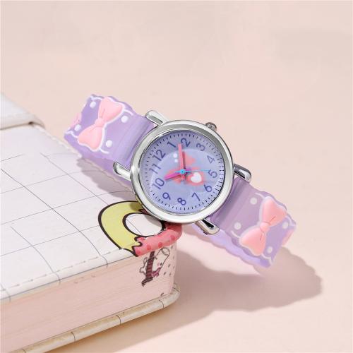 Fashion Children Watch, Plastic, with Glass & 304 Stainless Steel, plated, fashion jewelry & for children, more colors for choice, Sold By PC