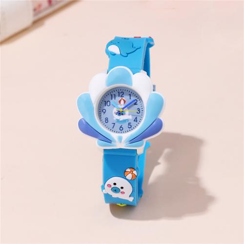 Fashion Children Watch, Plastic, with Glass & 304 Stainless Steel, plated, fashion jewelry & for children, more colors for choice, Sold By PC