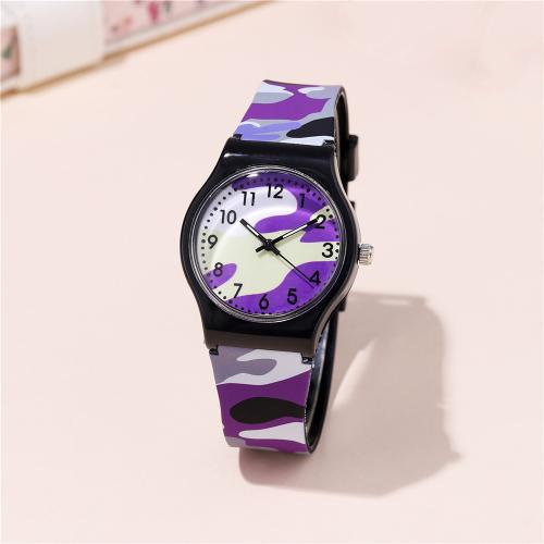 Fashion Children Watch, Plastic, with Silicone & 304 Stainless Steel, plated, fashion jewelry & for children, more colors for choice, Sold By PC