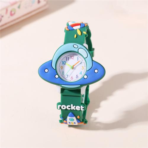 Niños de la manera del reloj, Plástico, con Vidrio & acero inoxidable 304, chapado, Joyería & para  los niños, más colores para la opción, Vendido por UD