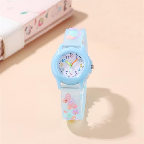 Fashion Children Watch, Plastic, with 304 Stainless Steel, plated, fashion jewelry & for children, more colors for choice, Sold By PC