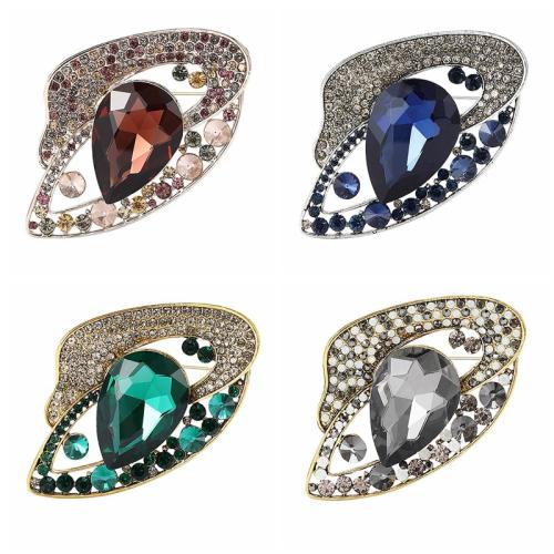 Rhinestone Brooch, Tibetan Style, plated, for woman & with rhinestone & hollow, more colors for choice, Sold By PC