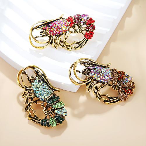 Strass Brosche, Zinklegierung, Hummer, plattiert, Modeschmuck & unisex & mit Strass, keine, verkauft von PC