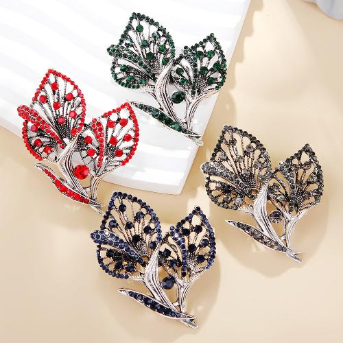 Rhinestone Brooch, Tibetan Style, Calla Lily, plated, for woman & with rhinestone & hollow, more colors for choice, Sold By PC